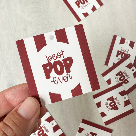 Best Pop Ever 2” x 2” Printed Tags: Set of 25