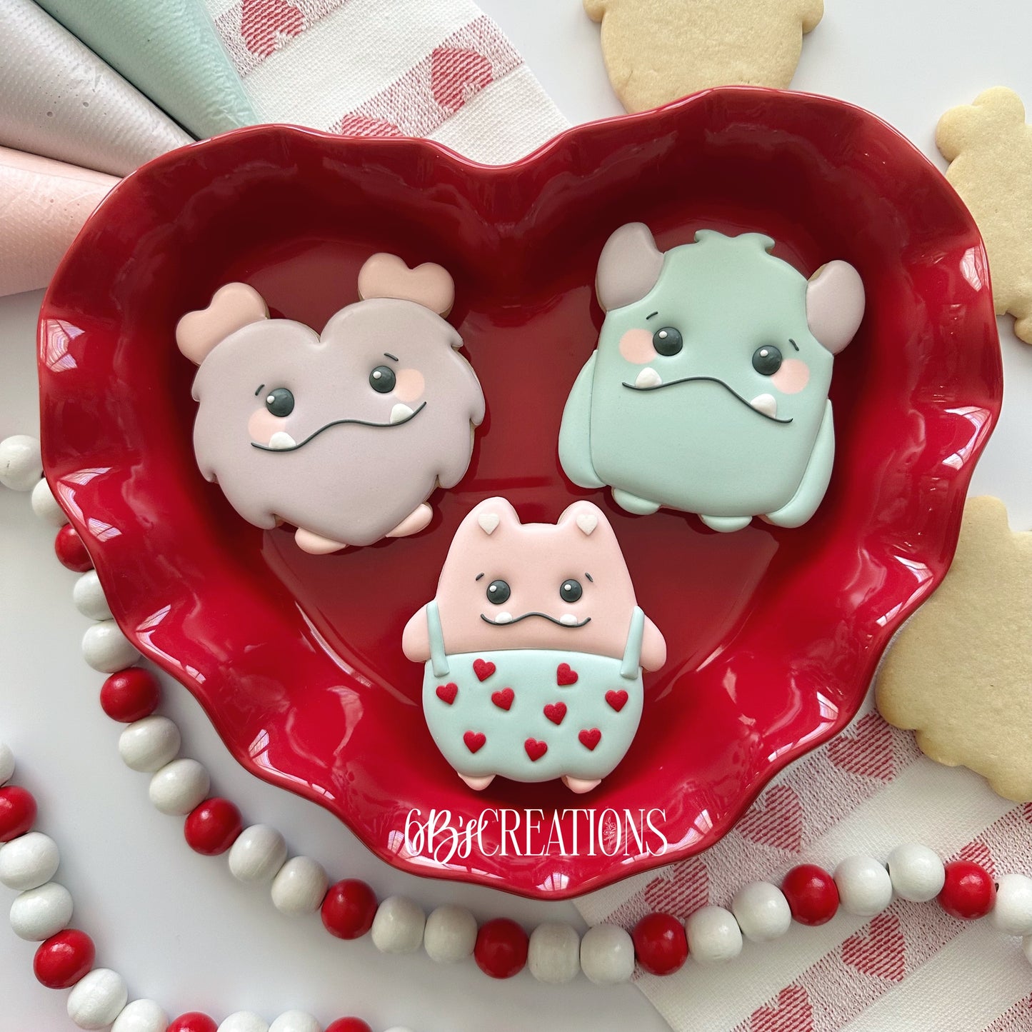 6 B's Creations (Teaching Partners) Love Monsters 2026 Set of 3 Cookie Cutters