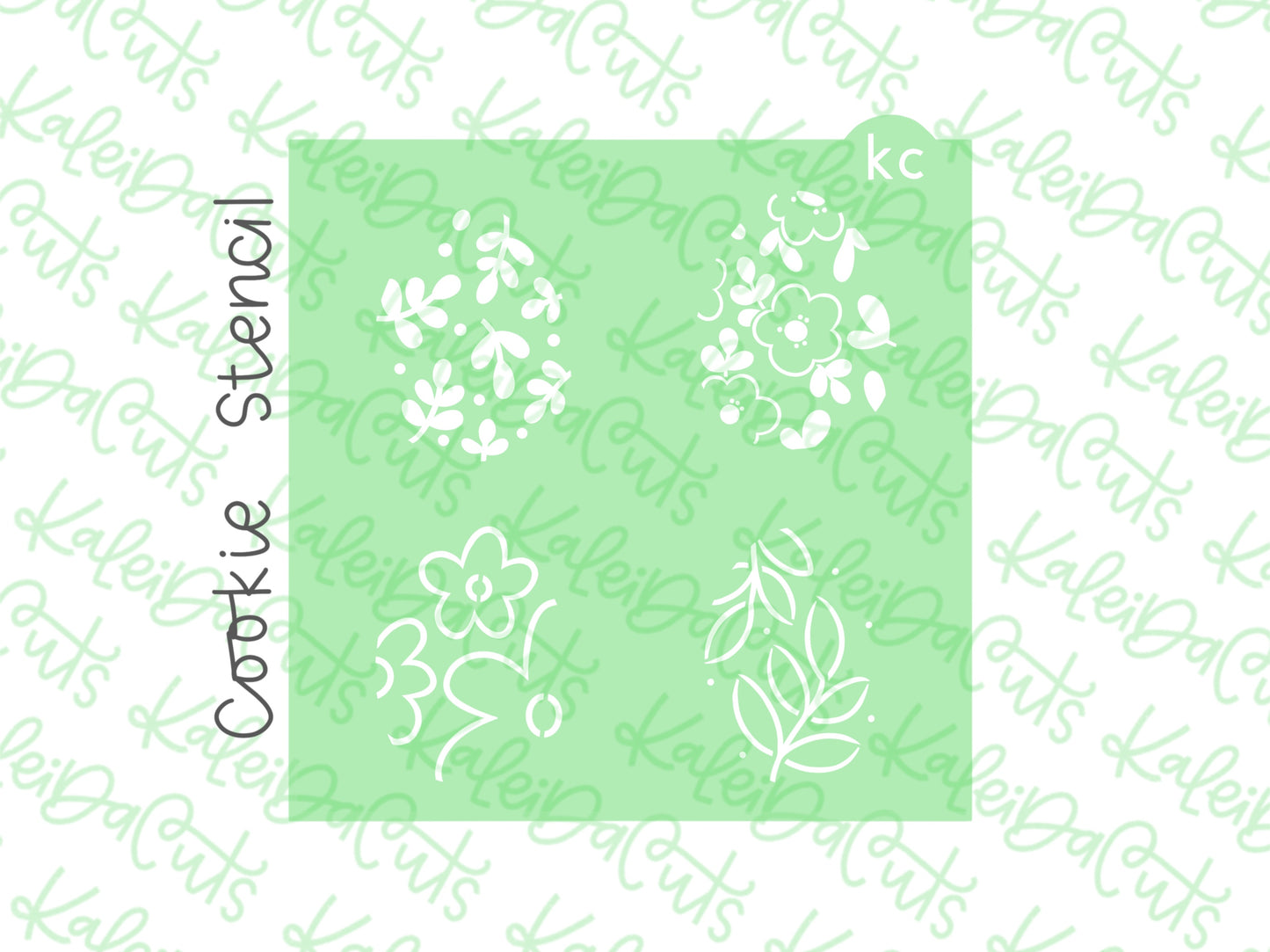 Mini Botanical Egg Pattern Stencil
