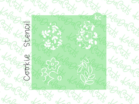 Mini Botanical Egg Pattern Stencil