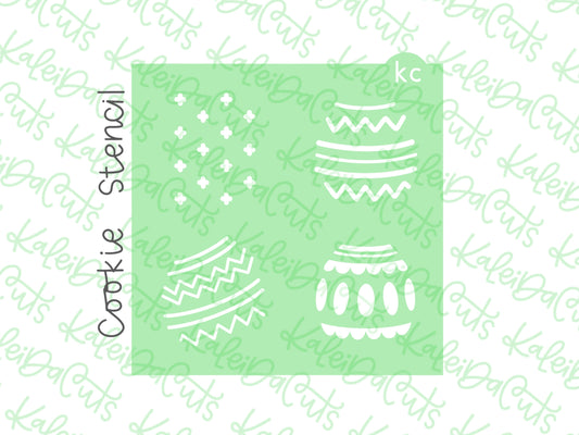 Mini Doodle Egg Pattern Stencil