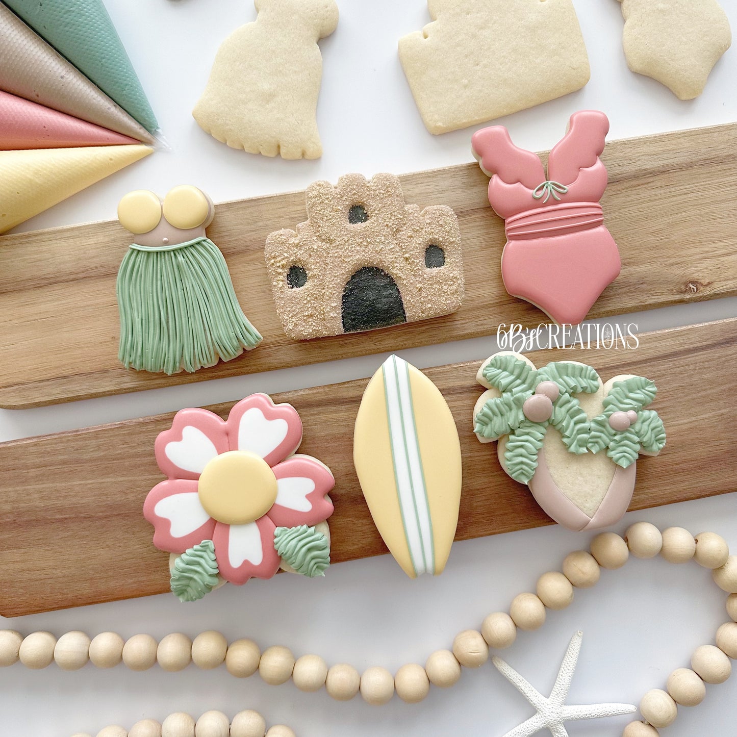 6 B's Creations (Teaching Partners) Sandy Beach Set of 6 Cookie Cutters