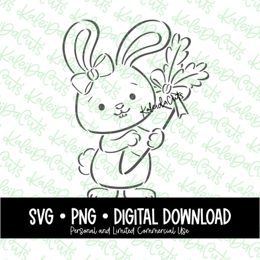 PYO Easter Bunny Carrot Bow Digital Download