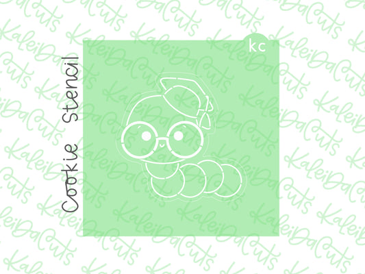 Grad Worm Stencil