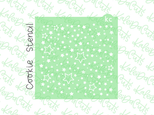 Independence Stars Pattern Stencil
