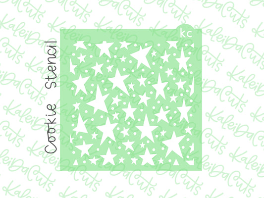 Scattered Hand Drawn Star Pattern Stencil