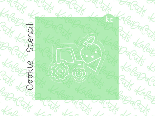 PYO Tractor Apple Stencil