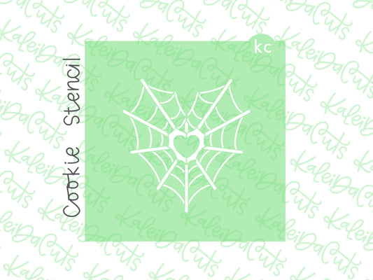 Spiderweb Heart Stencil