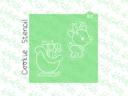 PYO Reindeer Sleigh Small Stencil