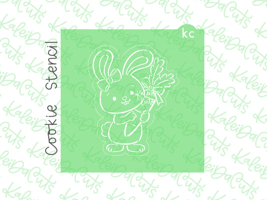 PYO Easter Bunny Bow Carrot Stencil