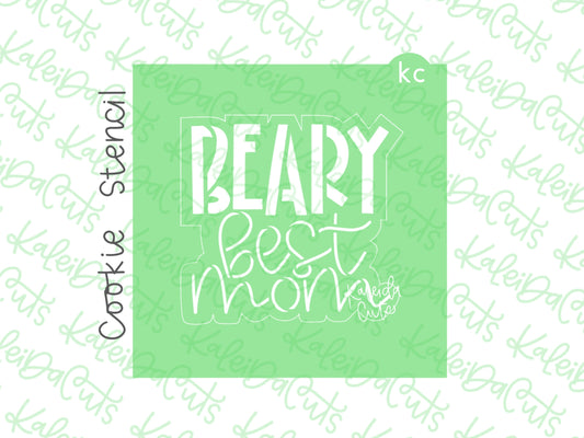 Beary Best Mom Stencil