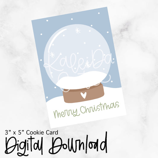 Snow Globe Cookie Card - 3.5x5 - Digital Download