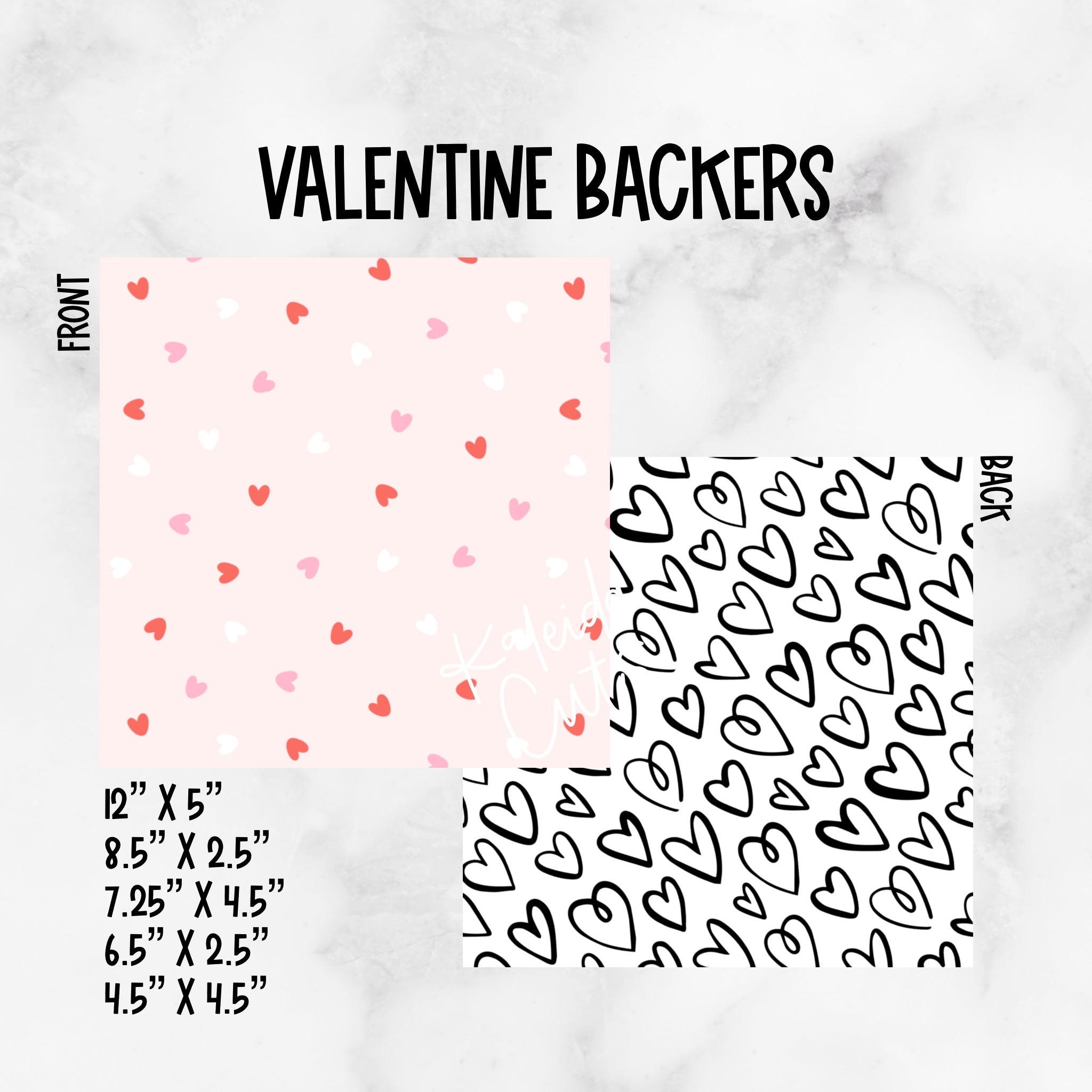 Valentine Backers - Choose Your Size - KaleidaCuts