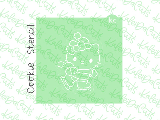 PYO Kitty Ice Skating Stencil