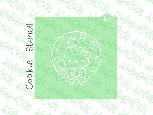 PYO Kitty Wreath Stencil
