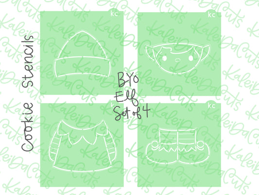 PYO Build a Elf Stencil Set of 4 - Medium