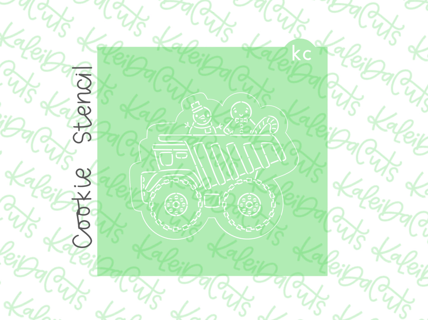 PYO Christmas Dump Truck Stencil