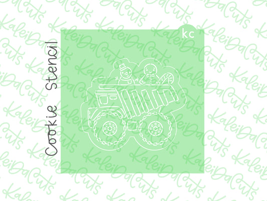PYO Christmas Dump Truck Stencil
