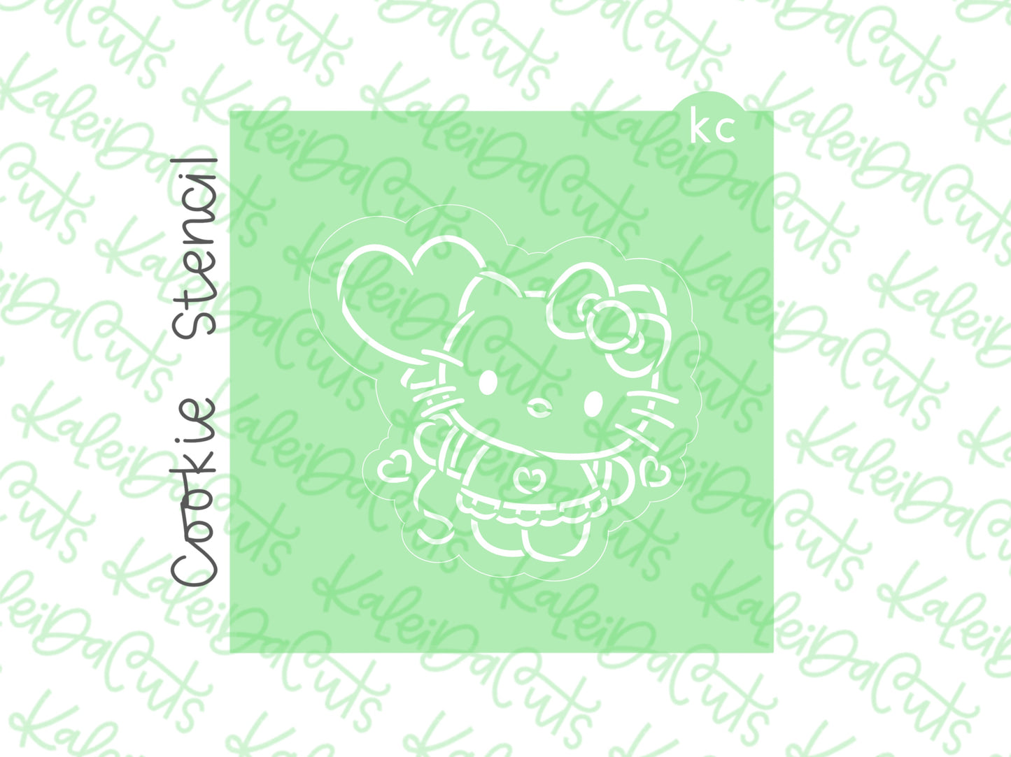 PYO Girly Kitty Heart Balloon Stencil