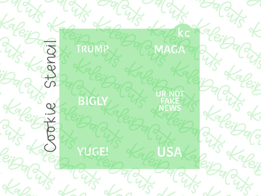 Trump Conversation Hearts Stencil