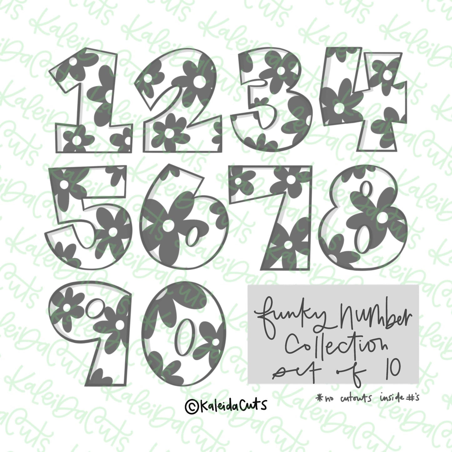 Funky Number Cookie Cutter Set of 10