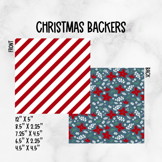 Christmas Stripe / Winter Box Backers - Choose Your Size
