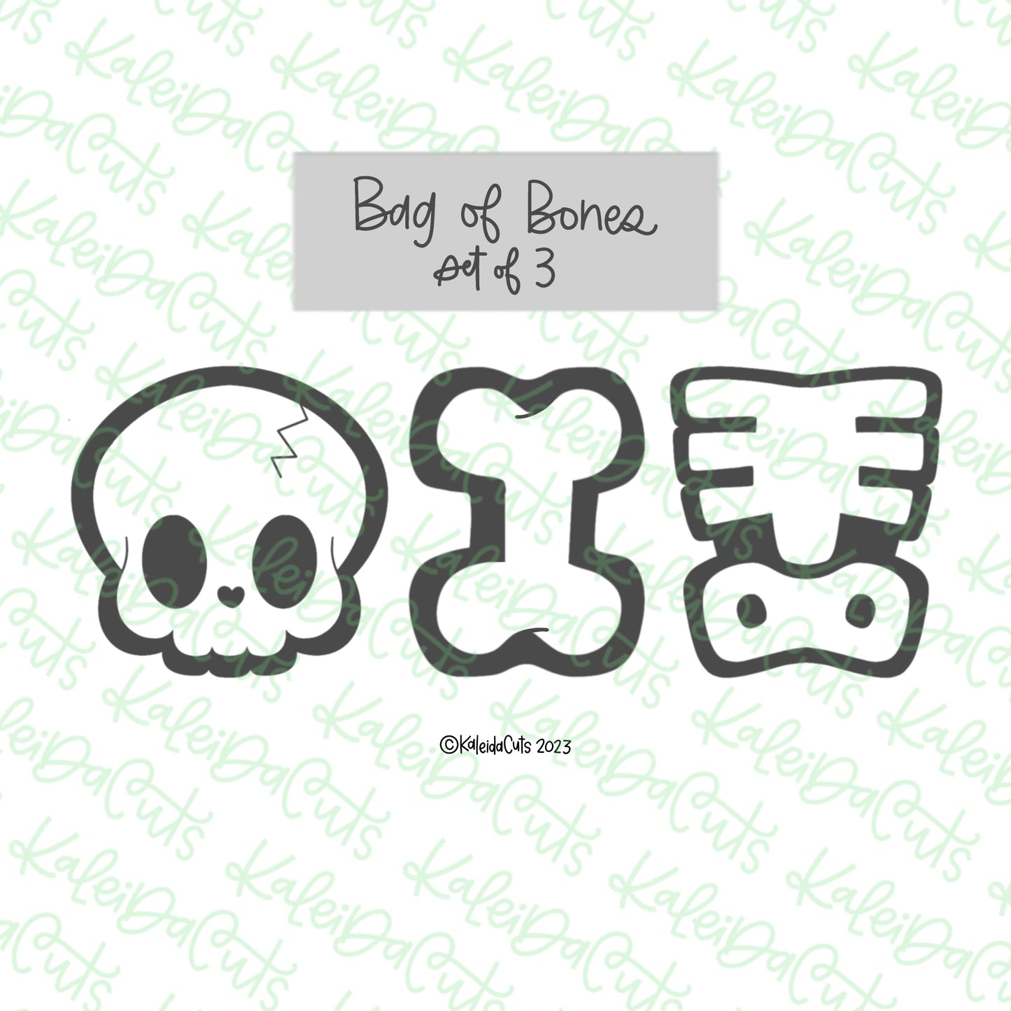 Bag of Bones Cookie Cutter Set of 3