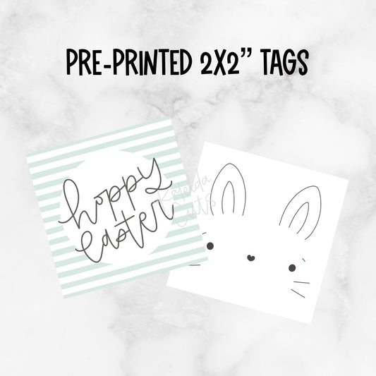 Hoppy Easter 2” x 2” Printed Tags: Set of 25