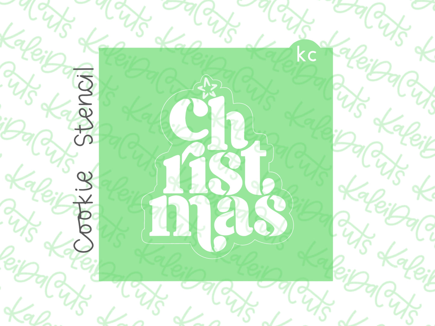 Christmas Lettering Tree Stencil