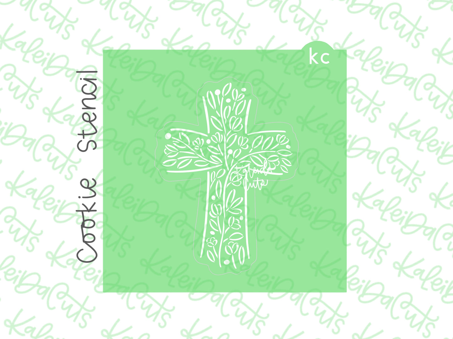 Intricate Floral Cross Stencil