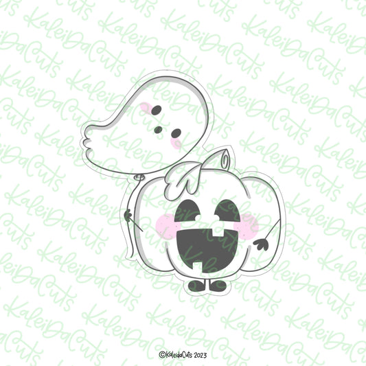 Pumpkin Kid Ghost Balloon Cookie Cutter