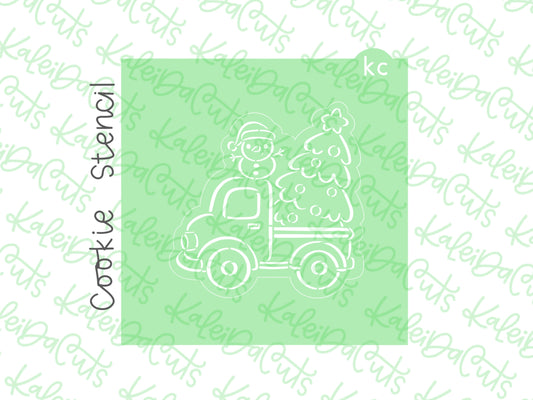 PYO Christmas Truck Snowman Stencil