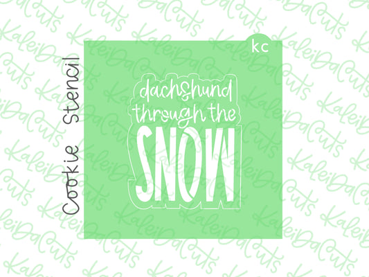 Dachshund Through The Snow Stencil