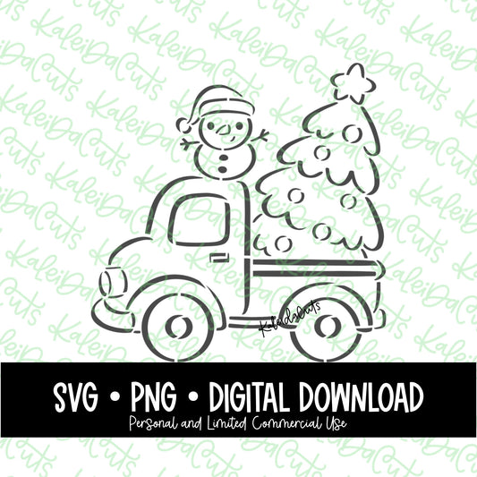 PYO Christmas Truck Snowman Digital Download