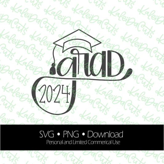 Grad Handlettering 2024 Digital Download