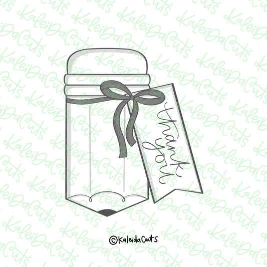 Pencil with Tag Cookie Cutter