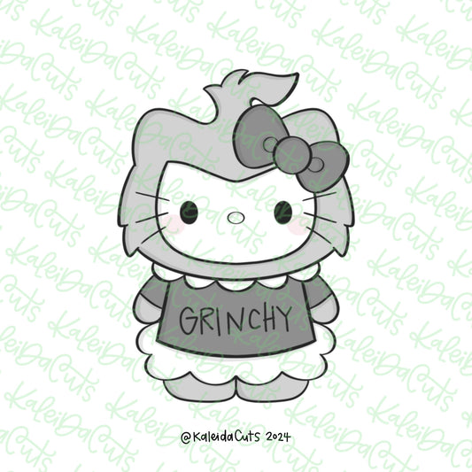 Holiday Kitty Mean Green Cookie Cutter