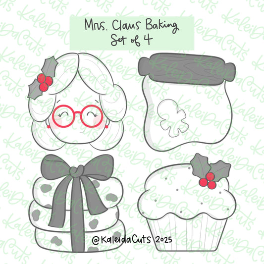 Mrs.Claus Baking Cookie Cutter Set of 4