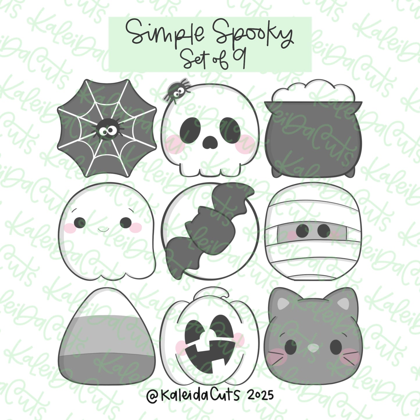 Simple Spooky Cookie Cutter Set of 9
