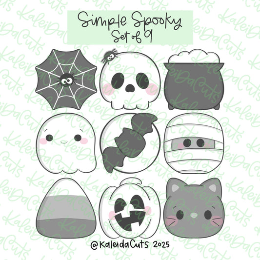 Simple Spooky Cookie Cutter Set of 9