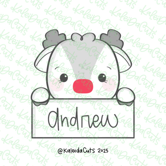 2025 Reindeer Plaque Cookie Cutter