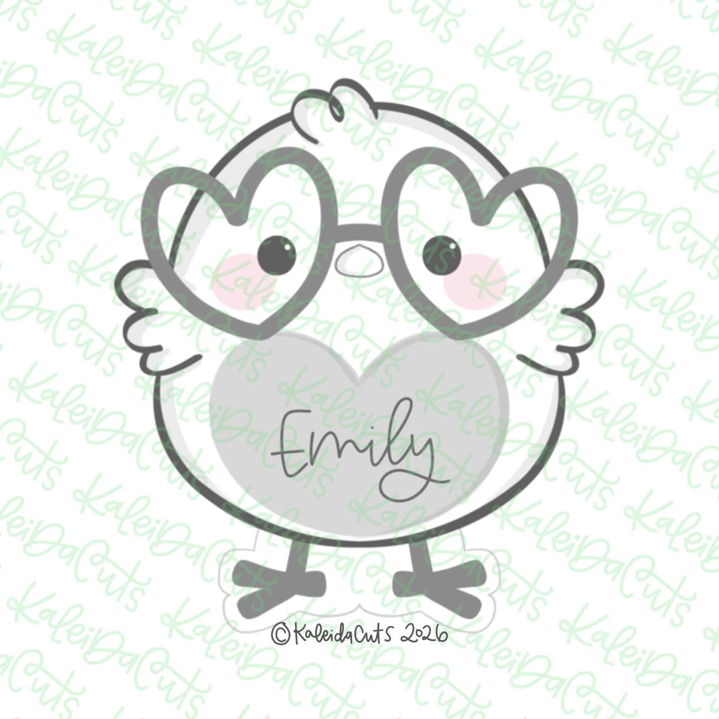 Cute Heart Glasses Chick Cookie Cutter