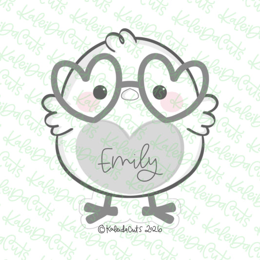 Cute Heart Glasses Chick Cookie Cutter