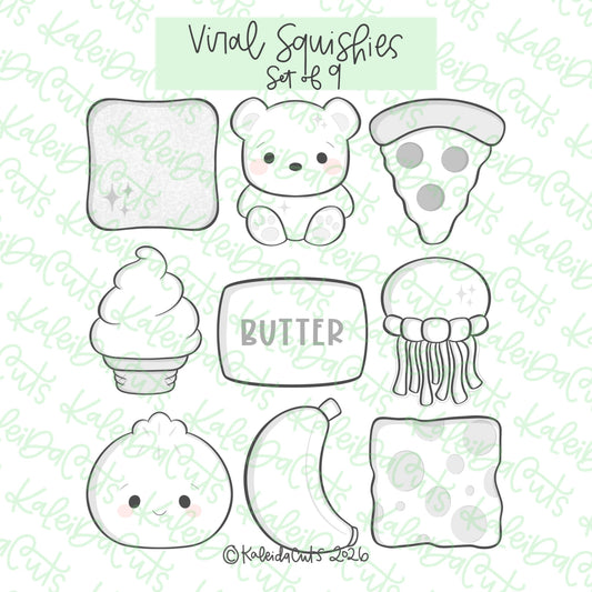 Viral Squishies Cookie Cutter Set of 9