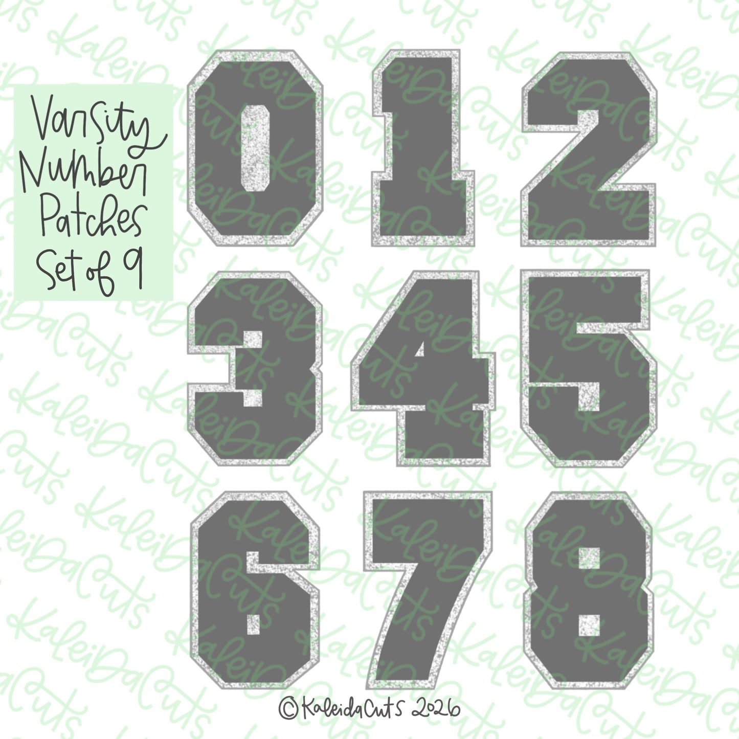 Varsity Number Patches Cookie Cutter Set of 9