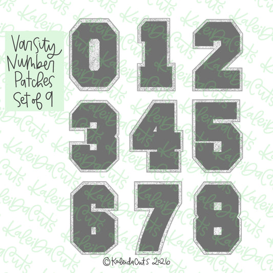 Varsity Number Patches Cookie Cutter Set of 9