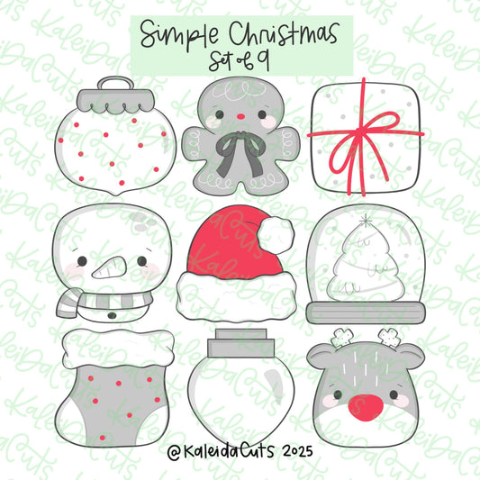 Simple Christmas Cookie Cutter Set of 9