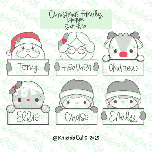 Christmas Family Plaques Cookie Cutter Set of 6