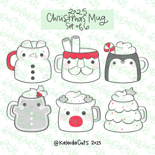 2025 Christmas Mugs Cookie Cutter Set of 6