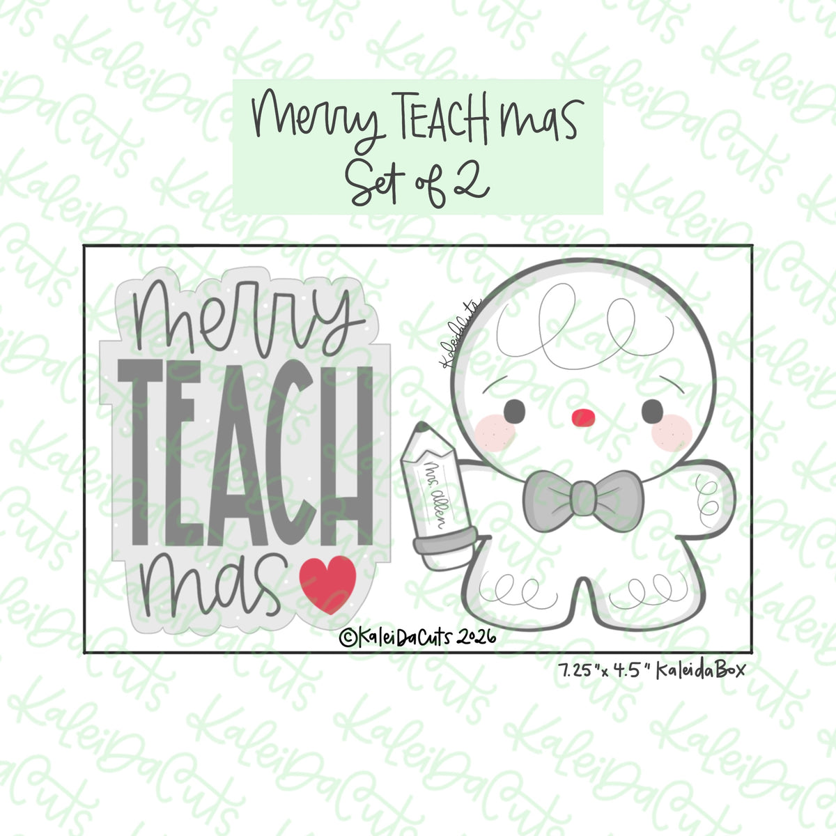 Merry Teach Mas Cookie Cutter Set of 2